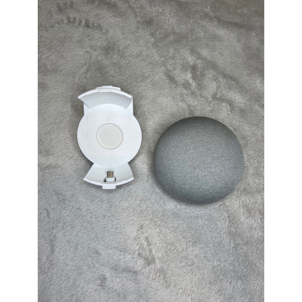 Google Home Mini H0A Smart Speaker Wall Mount Outlet Adapter Chalk Gray